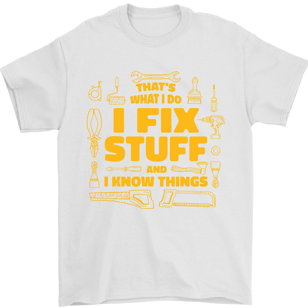 I Fix Stuff Funny Carpenter DIY Tradesman Mens T-Shirt 100% Cotton