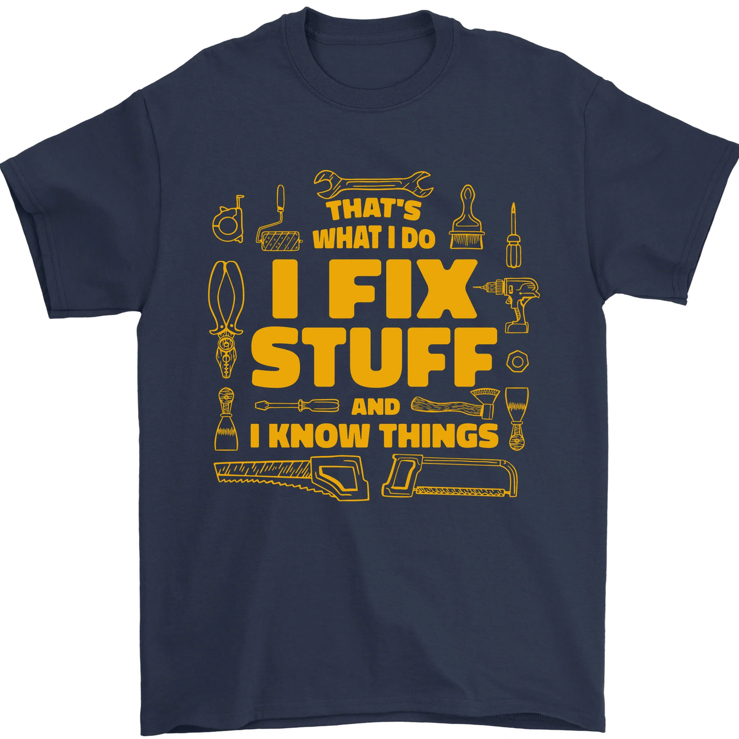 I Fix Stuff Funny Carpenter DIY Tradesman Mens T-Shirt 100% Cotton