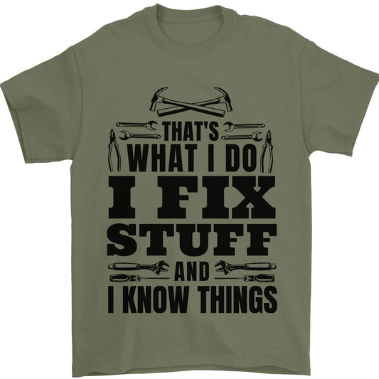 I Fix Stuff Funny Electrician Sparky DIY Mens T-Shirt 100% Cotton